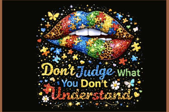 Autism Awareness Glitter Lips PNG: A Bold Voice for Your Designs