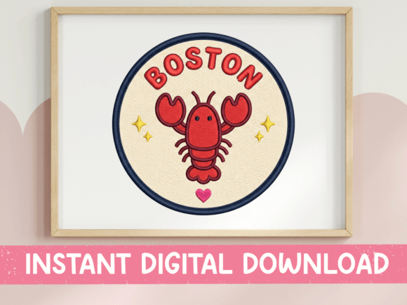 Boston Lobster Badge SVG: Crafting New England Charm