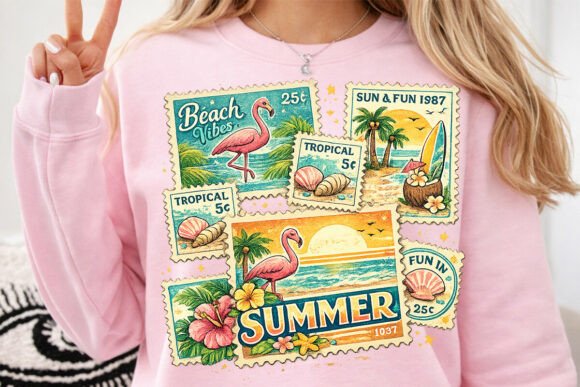 Capture Endless Summer with Vintage Beach Stamps