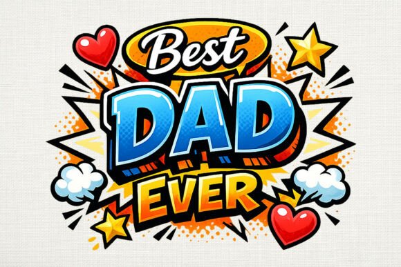 Comic Pop Best Dad Badge PNG: A Designer's Take on Playful Fatherhood Art