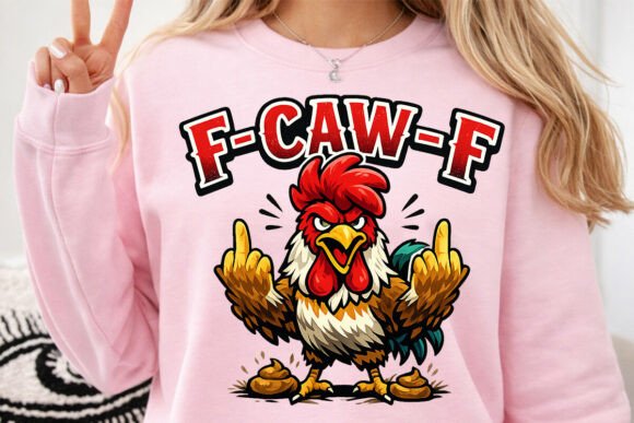 F-Caw-F Funny Chicken Rooster PNG: A Designer's Take on This Hilarious Asset