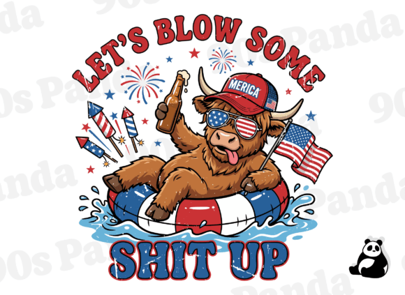 Fourth of July Highland Cow PNG: A Rustic Patriotic Design