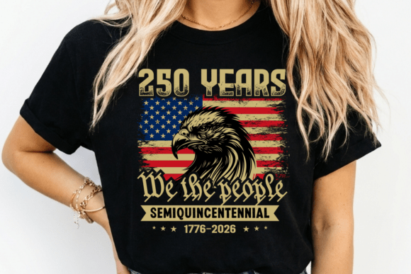 Honor 250 Years: The Patriotic Eagle T-Shirt Design