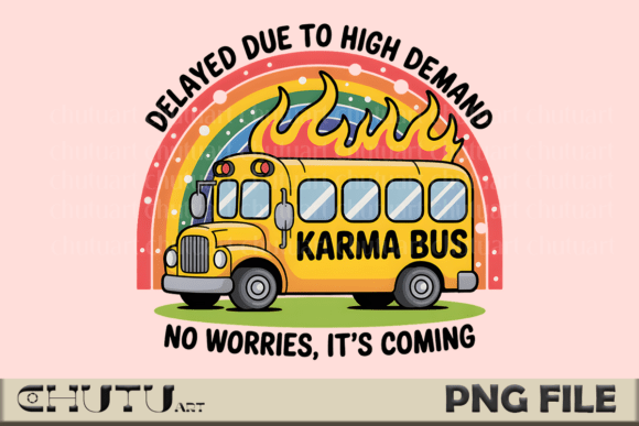 Karma Bus PNG: A Bold Graphic for Sassy Branding