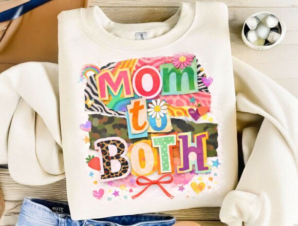 Mom to Both PNG: A Vibrant Graphic for Modern Families