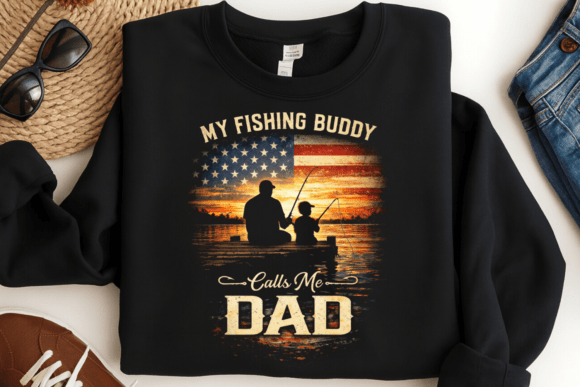 My Fishing Buddy Calls Me Dad Shirt PNG for Fathers