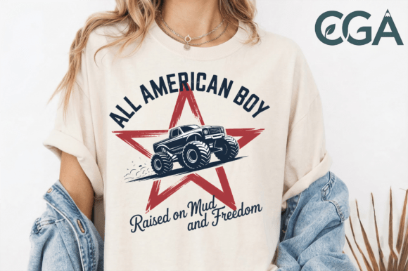 Rev Up Your Projects with All American Boy Monster Truck PNG