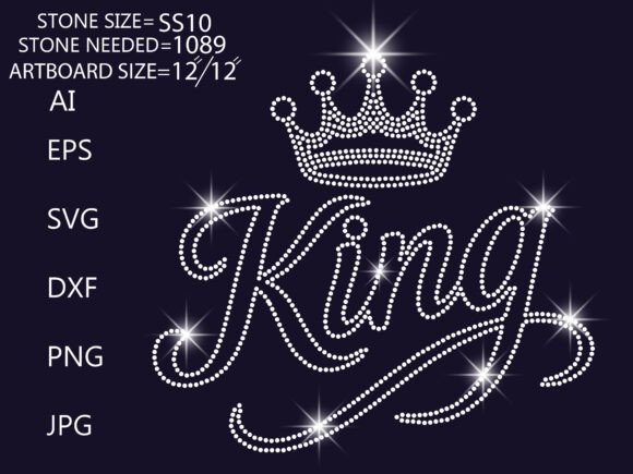 Rhinestone King Crown Typography Art: A Guide to Royalty in Design