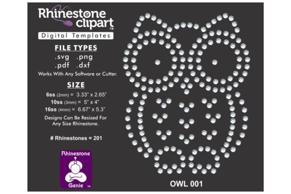 Rhinestone Template Design OWL 001: Your Bling Blueprint