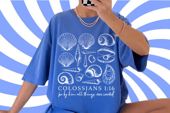 Seashell Bible Verse Shirt: Ocean Life Design for Creators