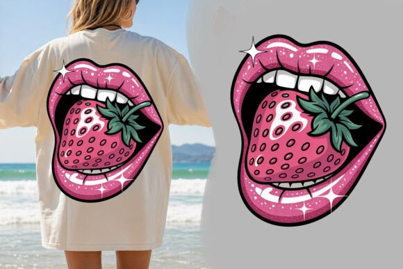 Strawberry Lips PNG: A Bold Pop Art Statement